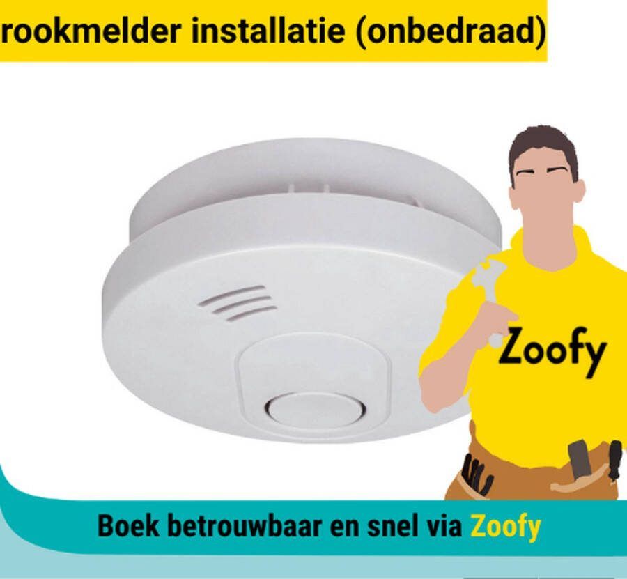 Zoofy Installatie rookmelder Onbedraad Door in samenwerking met bol.com Installatie-afspraak gepland binnen 1 werkdag
