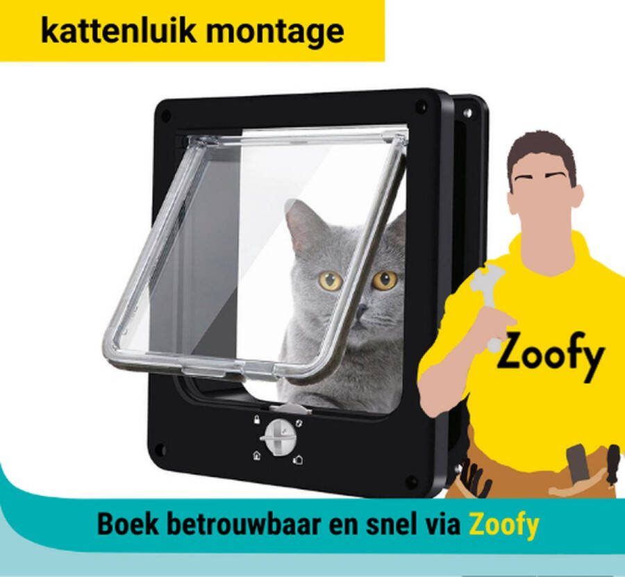 Zoofy Plaatsen kattenluik Door in samenwerking met bol.com Installatie-afspraak gepland binnen 1 werkdag Niet voor glazen deuren