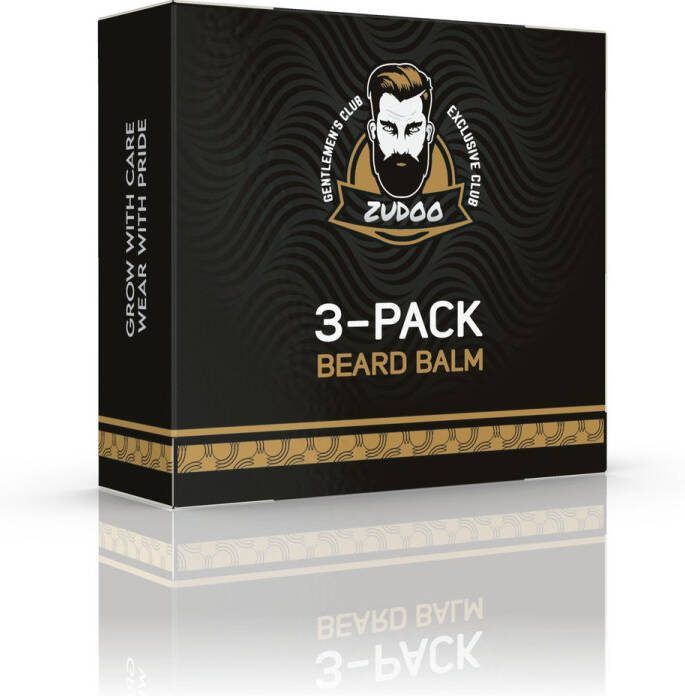 Zudoo 's 3-Pack Baard Balsems Vanilla Orange Sandalwood Baardverzorging 3 stuks