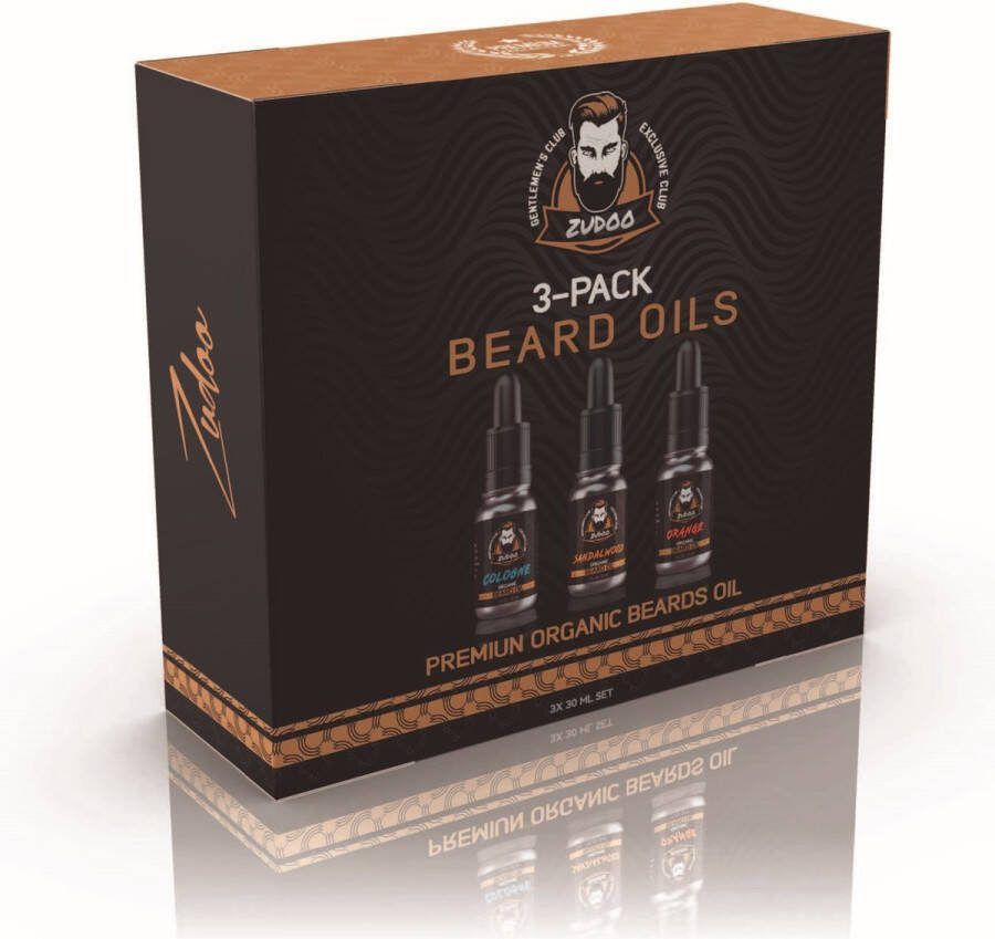 Zudoo 's Baardolie 3-delige set Geschikt voor alle huid baard types