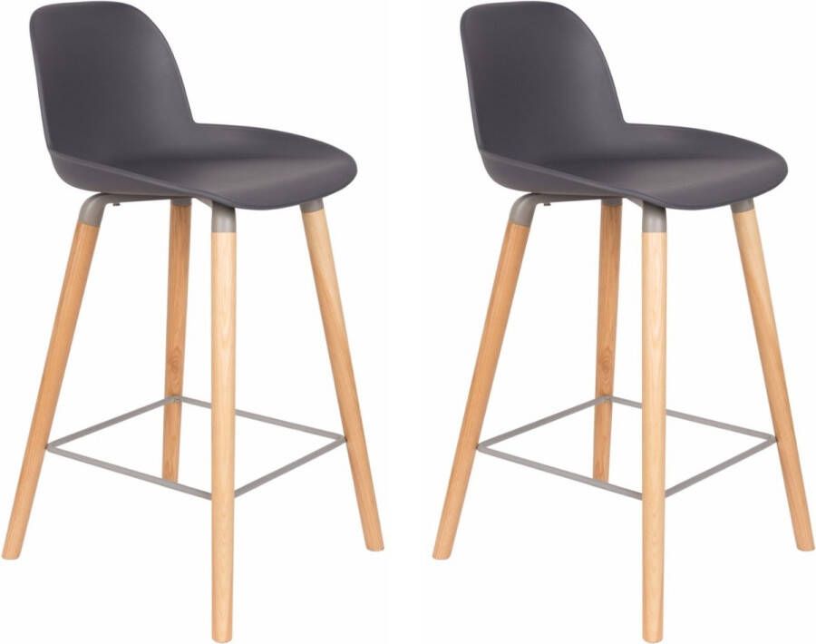 Zuiver Albert Kuip Barkruk 65 cm Donkergrijs Set van 2