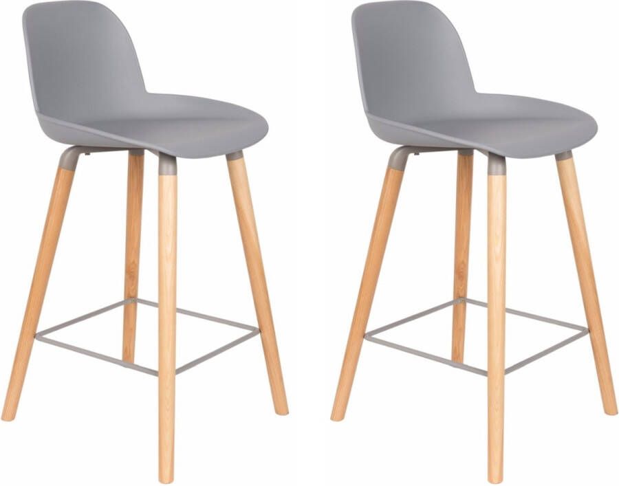 Zuiver Set 2 Barstoelen Albert Kuip Zithoogte 65 Cm Lichtgrijs