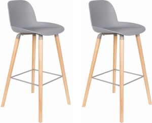 Zuiver Albert Kuip Barkruk 75 cm Lichtgrijs Set van 2