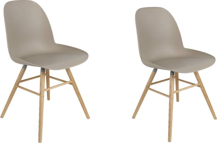 Zuiver Albert Kuip Eetkamerstoelen Taupe Set van 2 - Foto 1