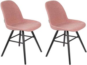 Zuiver Albert Kuip Soft Chair Eetkamerstoel Roze Set van 2