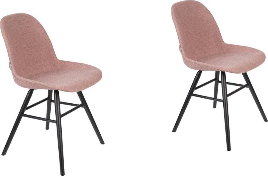 Zuiver Albert Kuip Soft Eetkamerstoelen Roze Set van 2