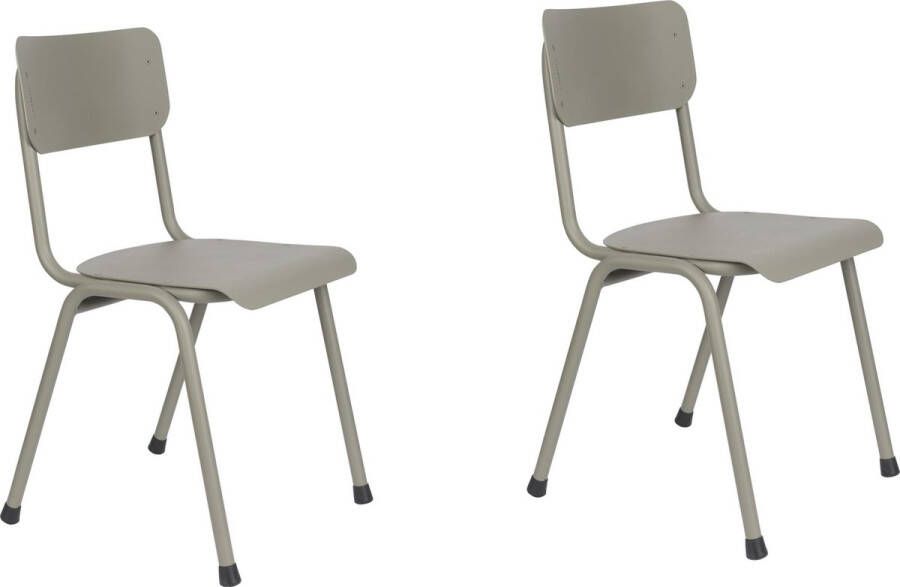 Zuiver Back To School Tuinstoelen Stapelbaar Groen Set van 2 - Foto 2