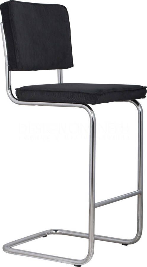 Zuiver Ridge Rib Barkruk Zwart