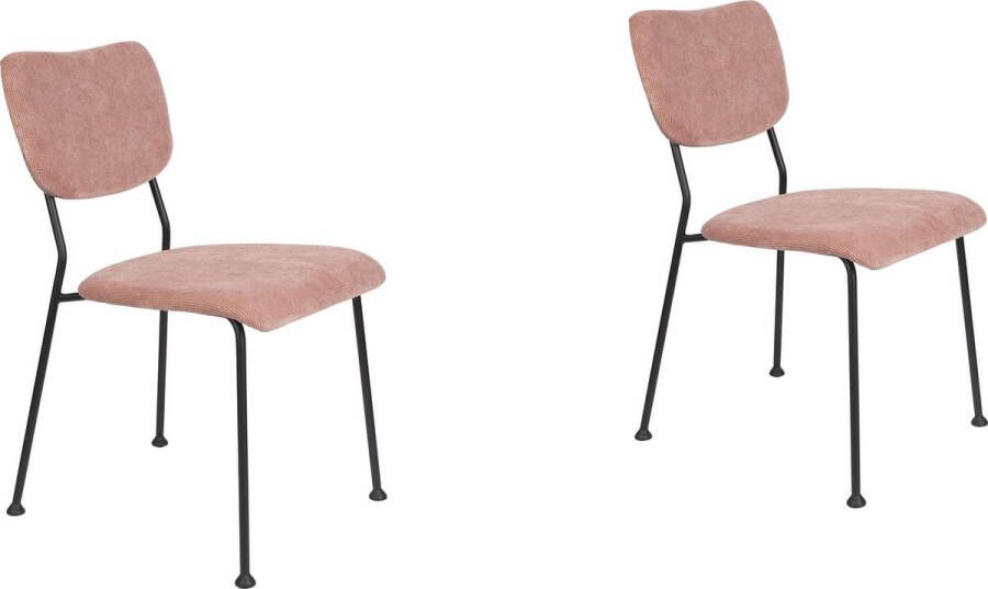 Zuiver Benson Eetkamerstoelen Roze Set van 2