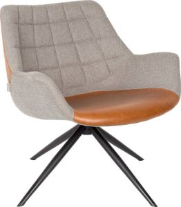Zuiver Doulton Lounge Fauteuil Vintage Bruin Kunstleer