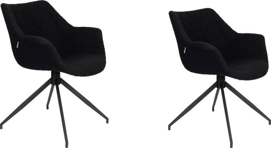 Zuiver | Armstoel Doulton Swivel Black | Zitmeubels eetkamer | Armstoel