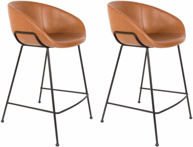 Zuiver Feston Counter Barkruk 65 cm Bruin Set van 2