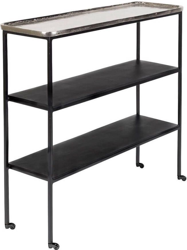 Zuiver Sidetable Gusto Op wielen Zilver Zwart