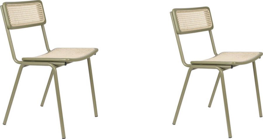 Zuiver Jort Eetkamerstoel Groen Naturel Set van 2