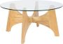 Zuiver Ronde Salontafel Kobe Essenhout en glas 80cm - Thumbnail 1