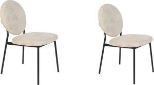 Zuiver Mist Eetkamerstoel Beige Set van 2