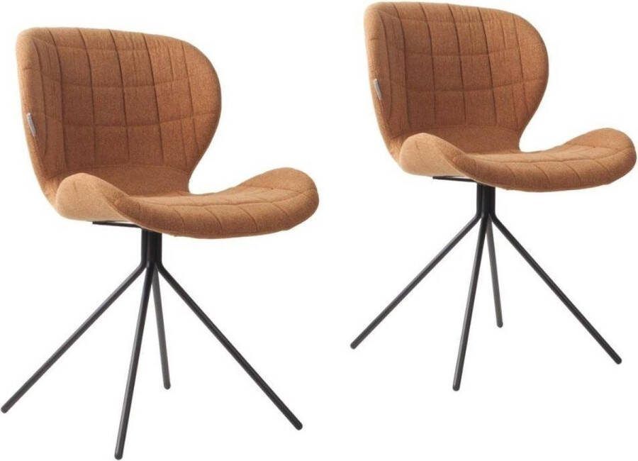 Zuiver OMG Eetkamerstoelen Camel Set van 2 Bruin