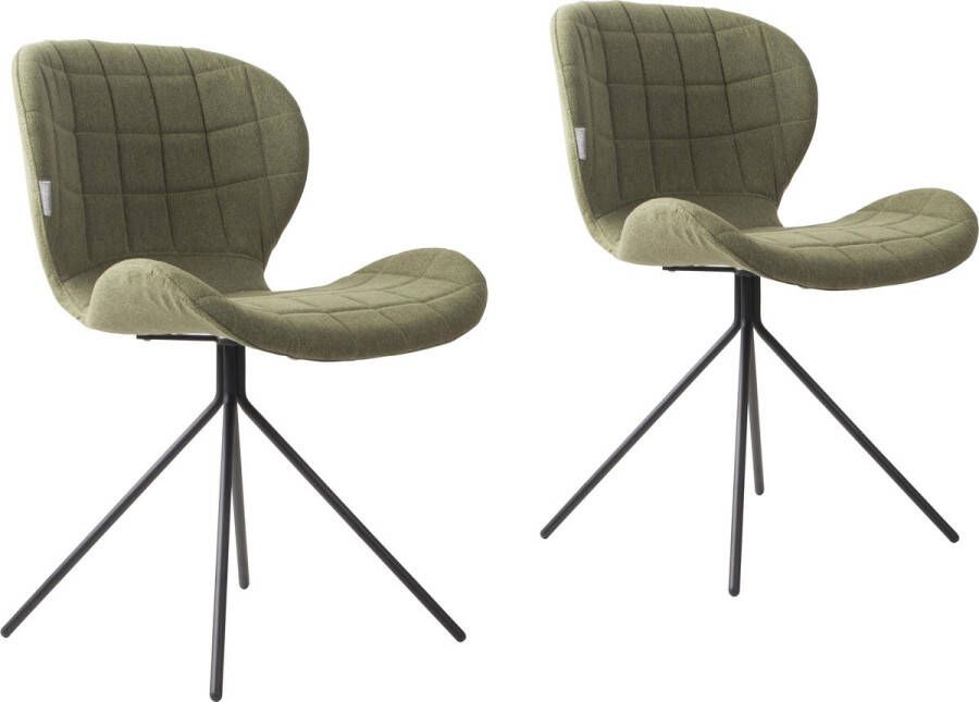 Zuiver OMG Eetkamerstoelen Groen Set van 2 - Foto 1