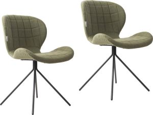 Zuiver OMG Eetkamerstoelen Groen Set van 2