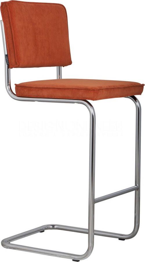 Zuiver Ridge Rib Barkruk Oranje