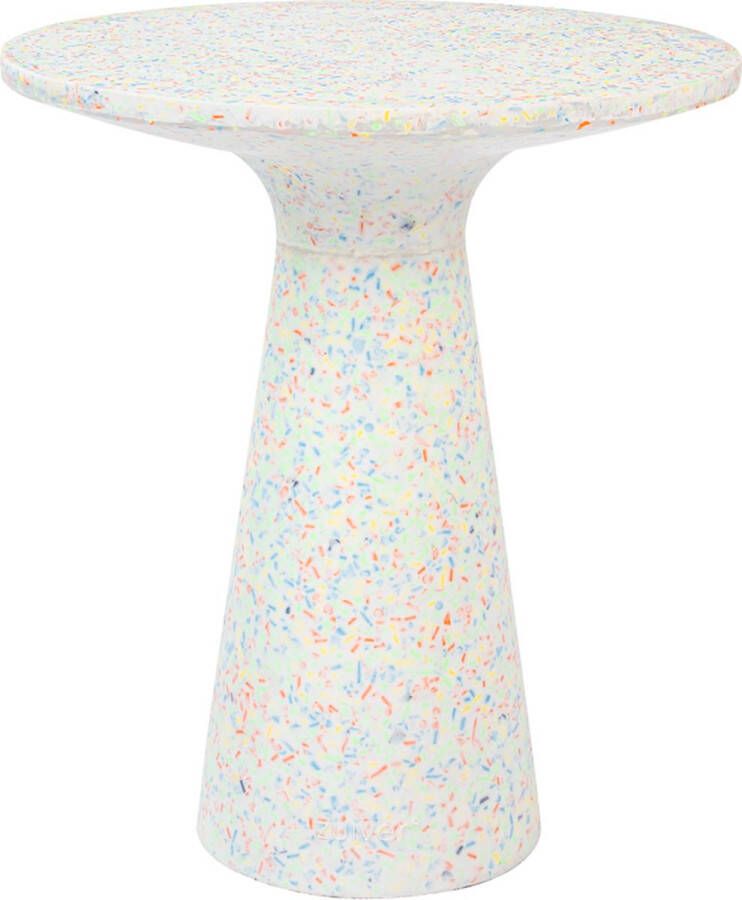 Zuiver Ronde Bijzettafel Victoria Terrazzo Wit