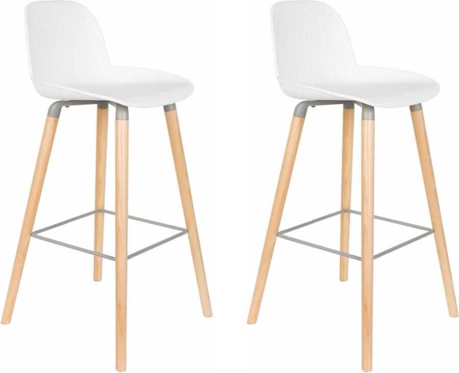 Zuiver Albert Kuip Barkruk 75 cm Wit Set van 2