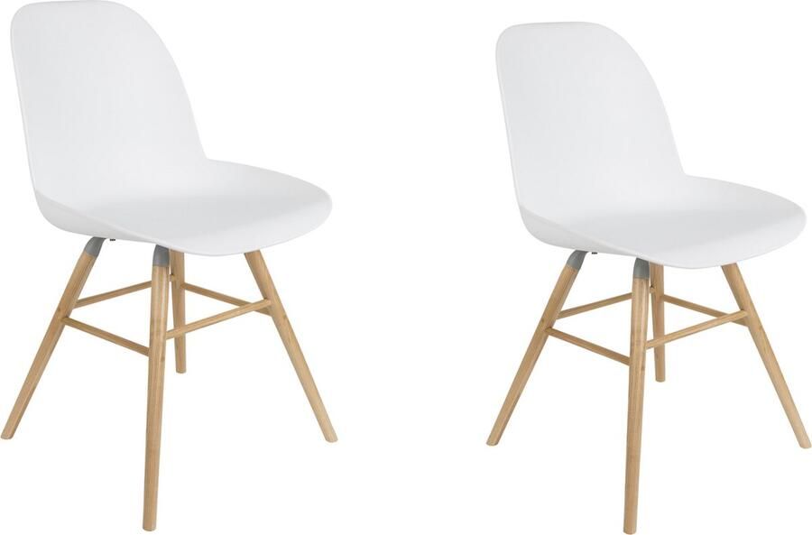 Zuiver Albert Kuip Eetkamerstoelen Wit Set van 2