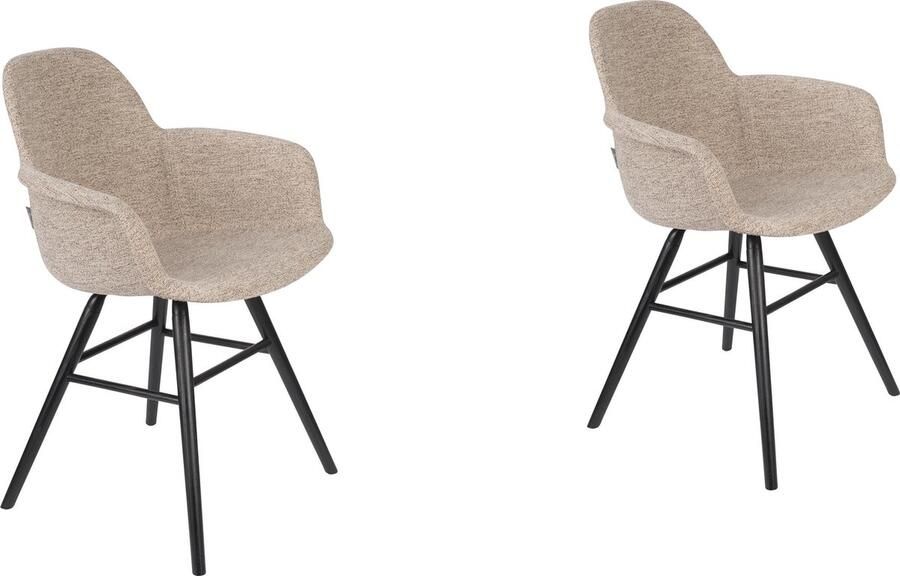 Zuiver Albert Kuip Soft Eetkamerstoelen armleuning Beige Set van 2