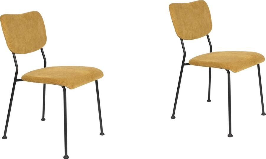 Zuiver Benson Eetkamerstoelen Oker Set van 2 Geel - Foto 1