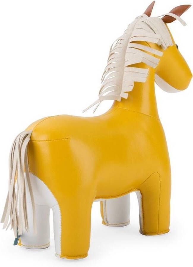 Zuny Züny Boekensteun Paard Geel + Wit Kunstleder