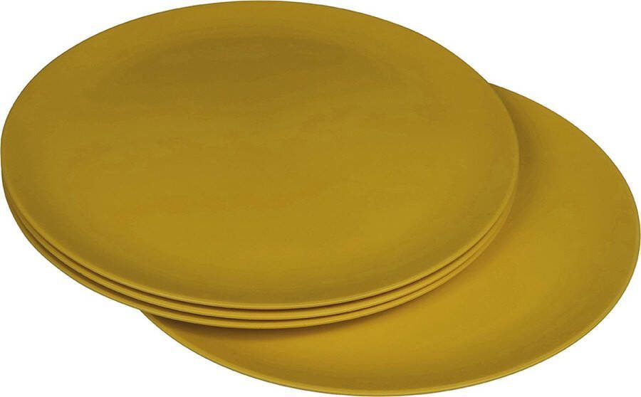 Zuperzozial C-PLA borden FLAVOUR-IT PLATE saffron yellow geel 25 5cm set 4