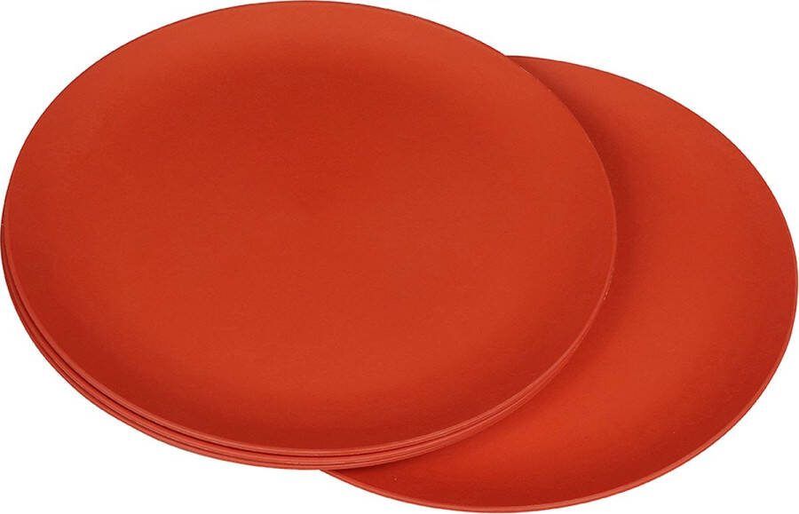 Zuperzozial C-PLA borden FLAVOUR-IT PLATE terra red rood 20cm set 4
