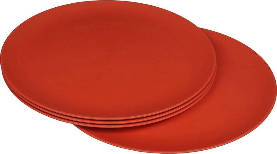 Zuperzozial C-PLA borden FLAVOUR-IT PLATE terra red rood 25 5cm set 4
