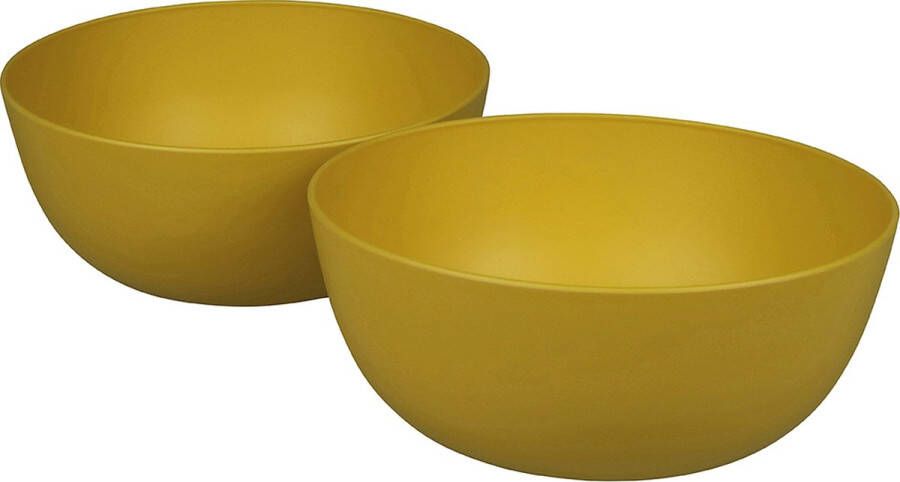 Zuperzozial C-PLA schalen BOOST-BOWL saffron yellow geel 900ml set 2
