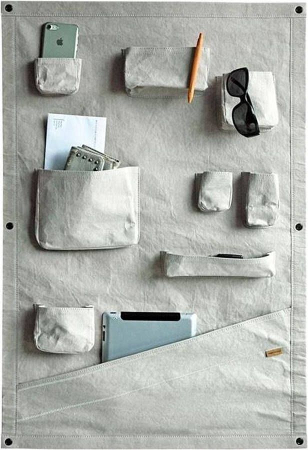 Zuperzozial wandpaneel OTR WALL POCKETS washable paper 100% recyclebaar grijs