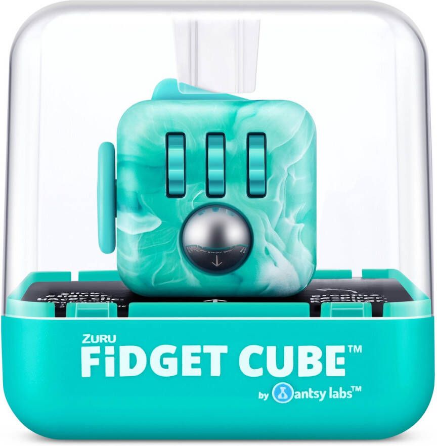 ZURU Fidget Cube Fidget Toys Anti Stress Speelgoed Friemelkubus Marmerontwerp Groenblauw