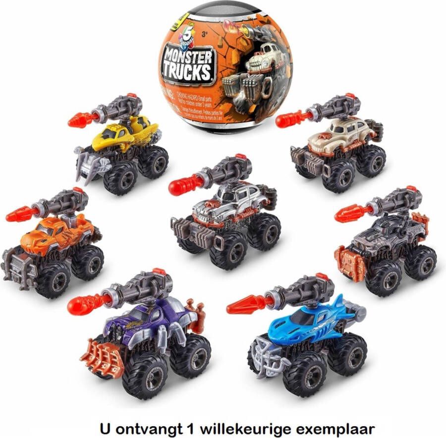 ZURU Monster Trucks verrassingsbal 1 exemplaar Speelgoedvoertuig kinderen Die Cast Schaal 1:64 7 cm