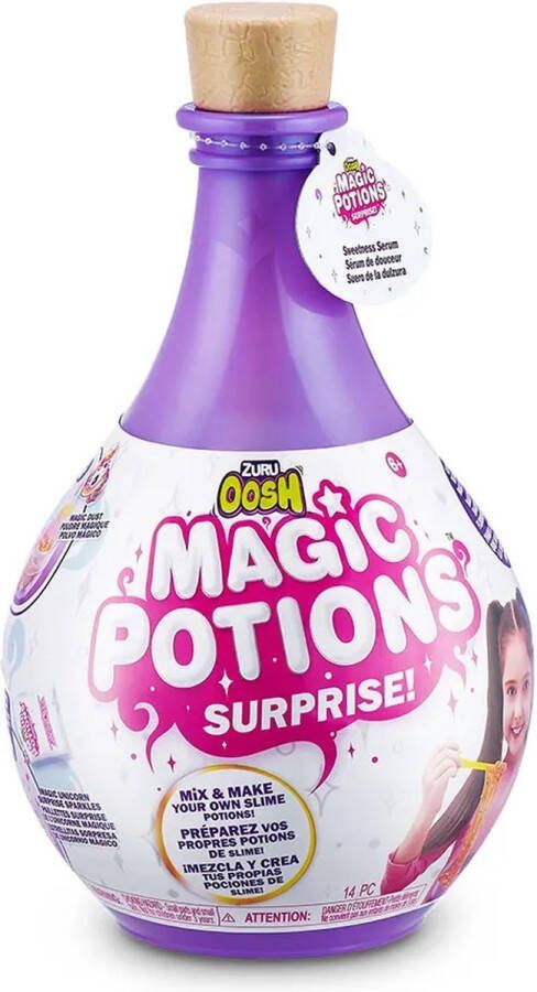 ZURU Oosh Magic Potions Surprise Paars Maak je eigen slijm Inclusief glow-in-the-dark toverstaf Slijmset Slime voor kinderen Slijm maken Motoriek Speelgoed
