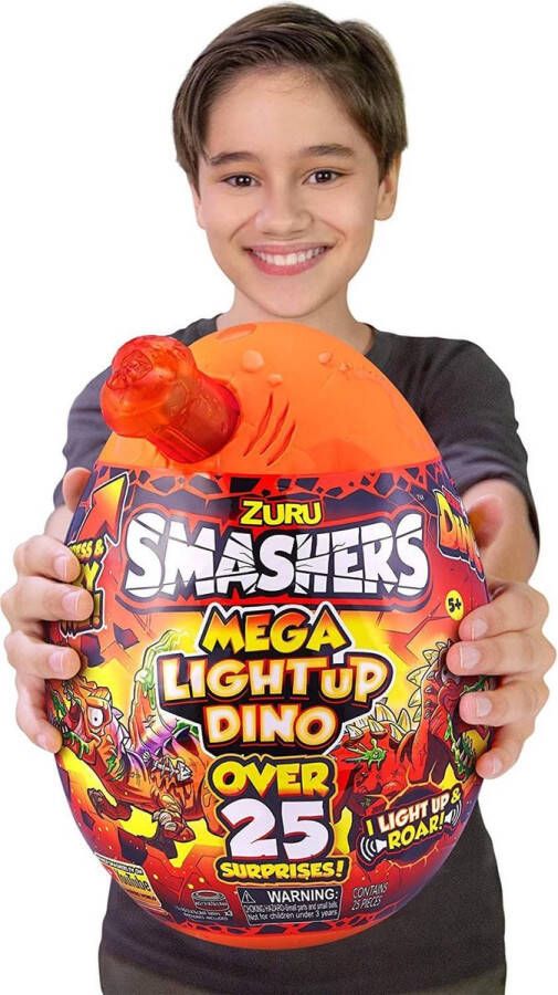 ZURU Smashers 7474 Mega Light Up Dino XXL Verrassingsei voor Kinderen Meer Dan 25 Verrassingen