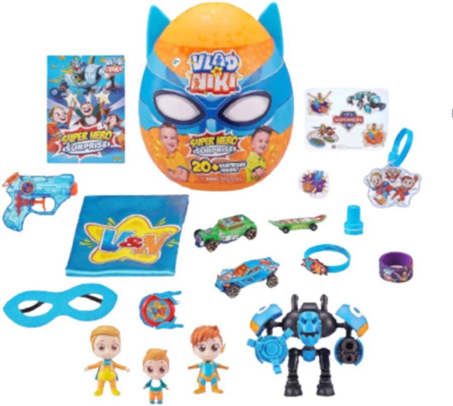ZURU Vlad & Niki Dino Attack SuperHero Verrassingsei Blauw