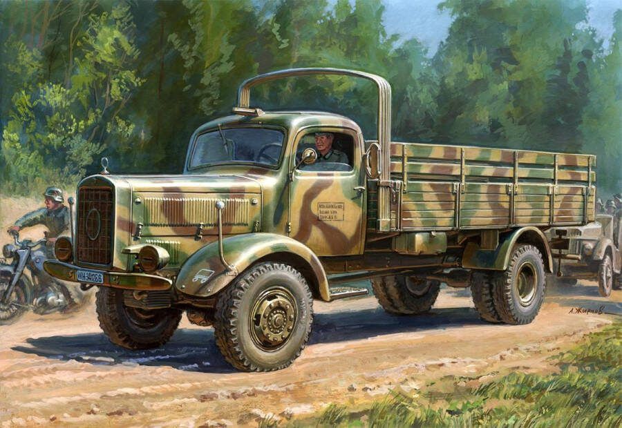 Zvezda 1:35 3596 WWII German Heavy 4WD Cargo Truck L 4500 A Schwerer Lkw 4 5 t Plastic Modelbouwpakket