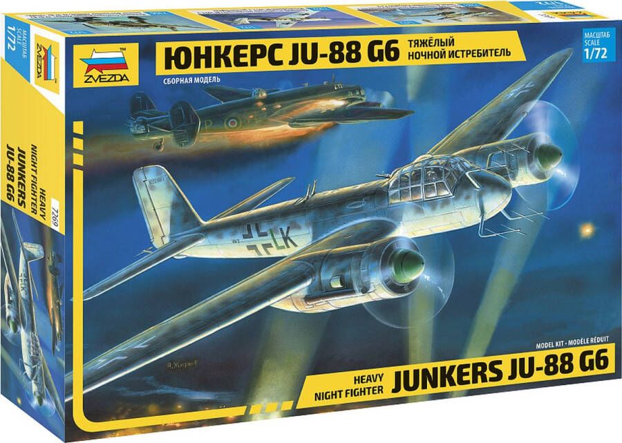 Zvezda 1:72 7269 Junkers Ju-88 G6 Heavy Night Fighter Plastic Modelbouwpakket