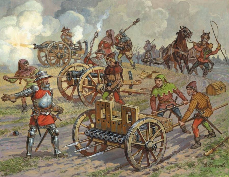 Zvezda 1:72 8027 Medieval Field Powder Artillery XIV-XV centuries AD Plastic Modelbouwpakket