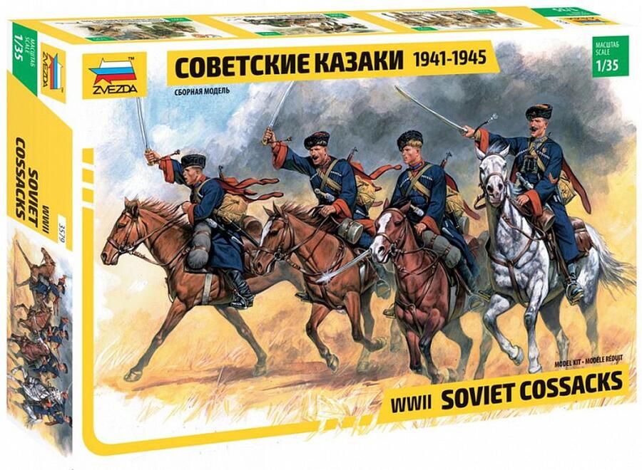 Zvezda 1:35 3579 Soviet Cossacks WWII Figuren Plastic Modelbouwpakket