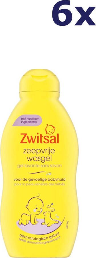Zwitsal Baby Zeepvrije Wasgel Extra mild & zacht 6x 200ml Voordeelverpakking Copy
