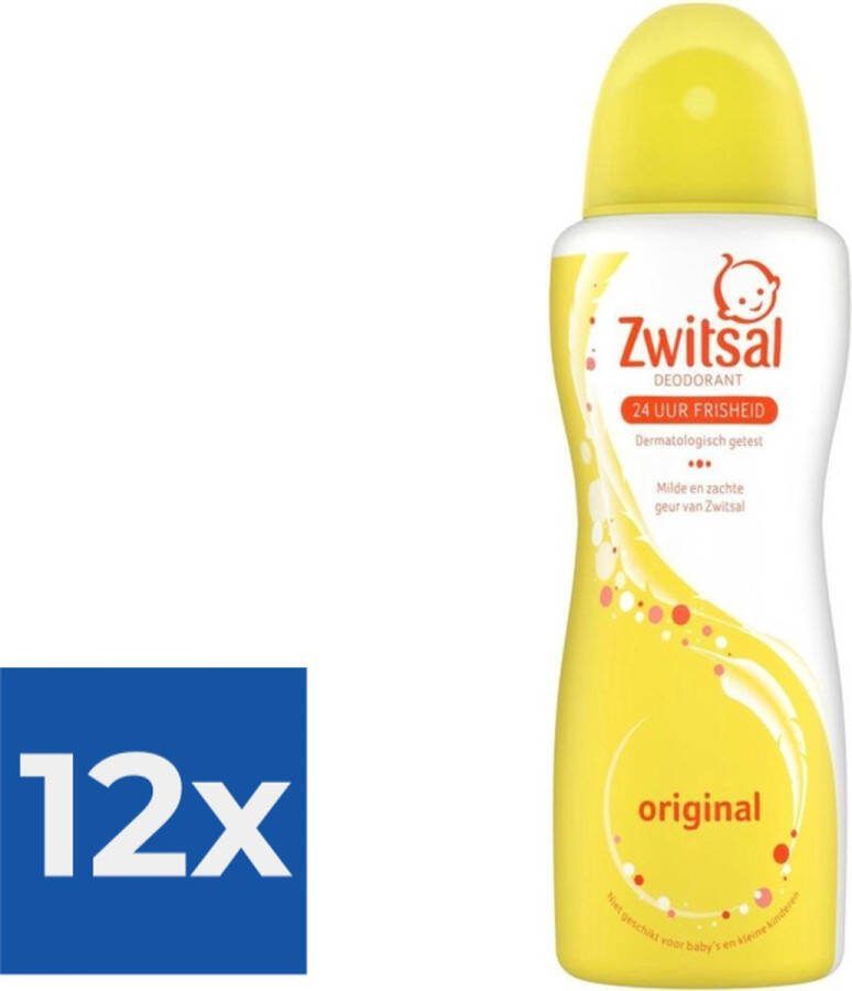 Zwitsal Deodorant Spray Orgineel 100 ml Voordeelverpakking 12 stuks