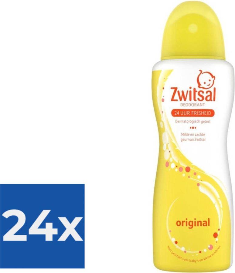 Zwitsal Deodorant Spray Orgineel 100 ml Voordeelverpakking 24 stuks