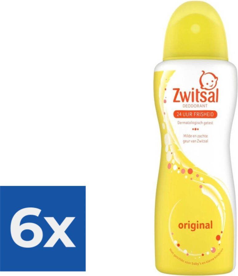 Zwitsal Deodorant Spray Orgineel 100 ml Voordeelverpakking 6 stuks