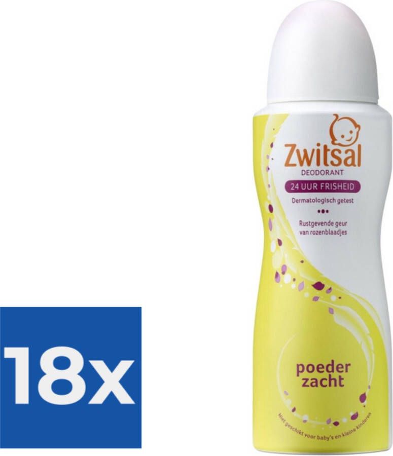 Zwitsal Deodorant Spray Soft 100 ml Voordeelverpakking 18 stuks