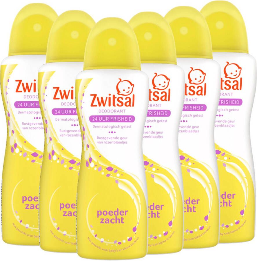 Zwitsal Deodorant Spray Soft 6 x 100 ml Voordeelverpakking